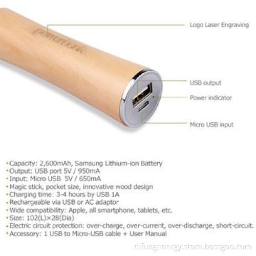 High-quality 2,600mAh Portable Mobile Charger
